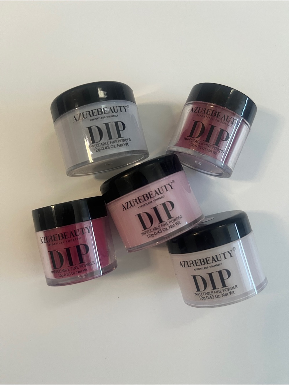 AzureBeauty Dip Powder Set — Pink, Grey & Berry Mix